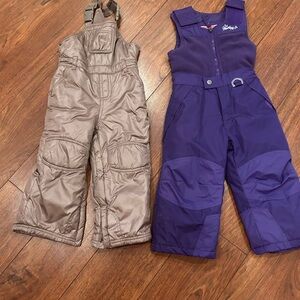 GAP Purple and Tan Kids snow Overalls